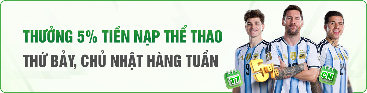 Thưởng 5% Tiền Nạp Thể Thao Tại Ok9